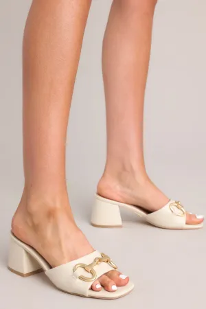 Boost In My Step Ivory Short Block Heels