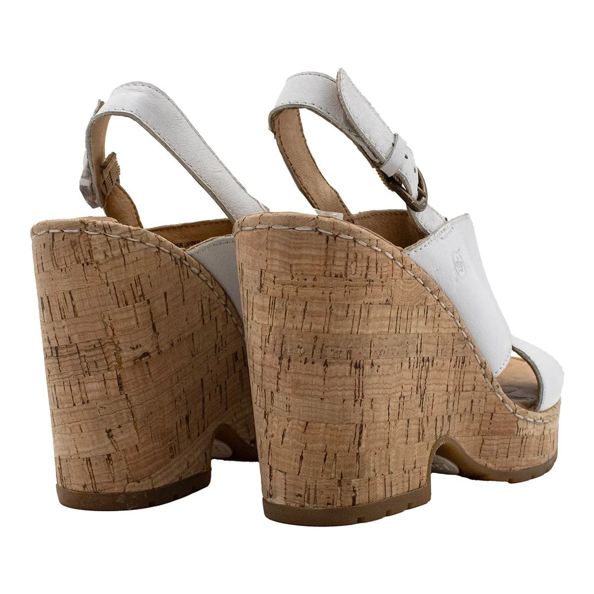 Born Jenni Platform Shoes Leather White Colour For Women