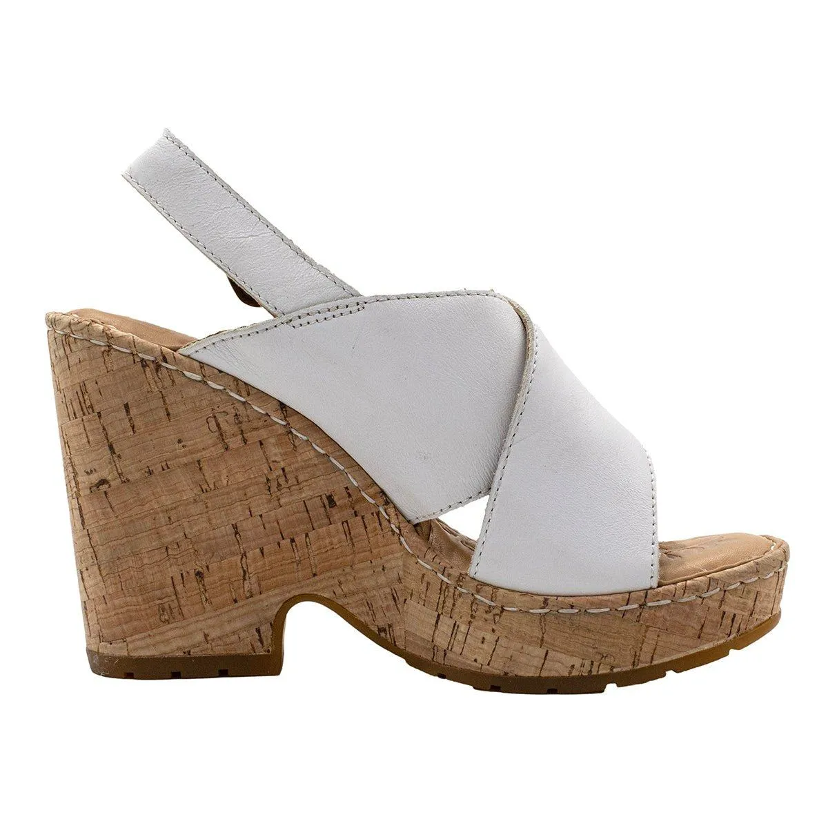 Born Jenni Platform Shoes Leather White Colour For Women