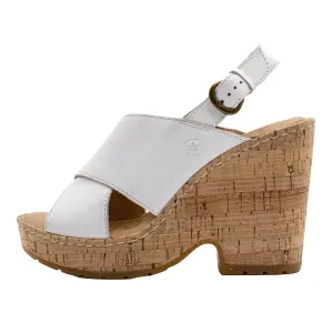 Born Jenni Platform Shoes Leather White Colour For Women