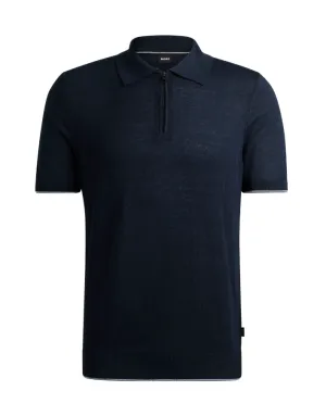BOSS fine-knit polo shirt