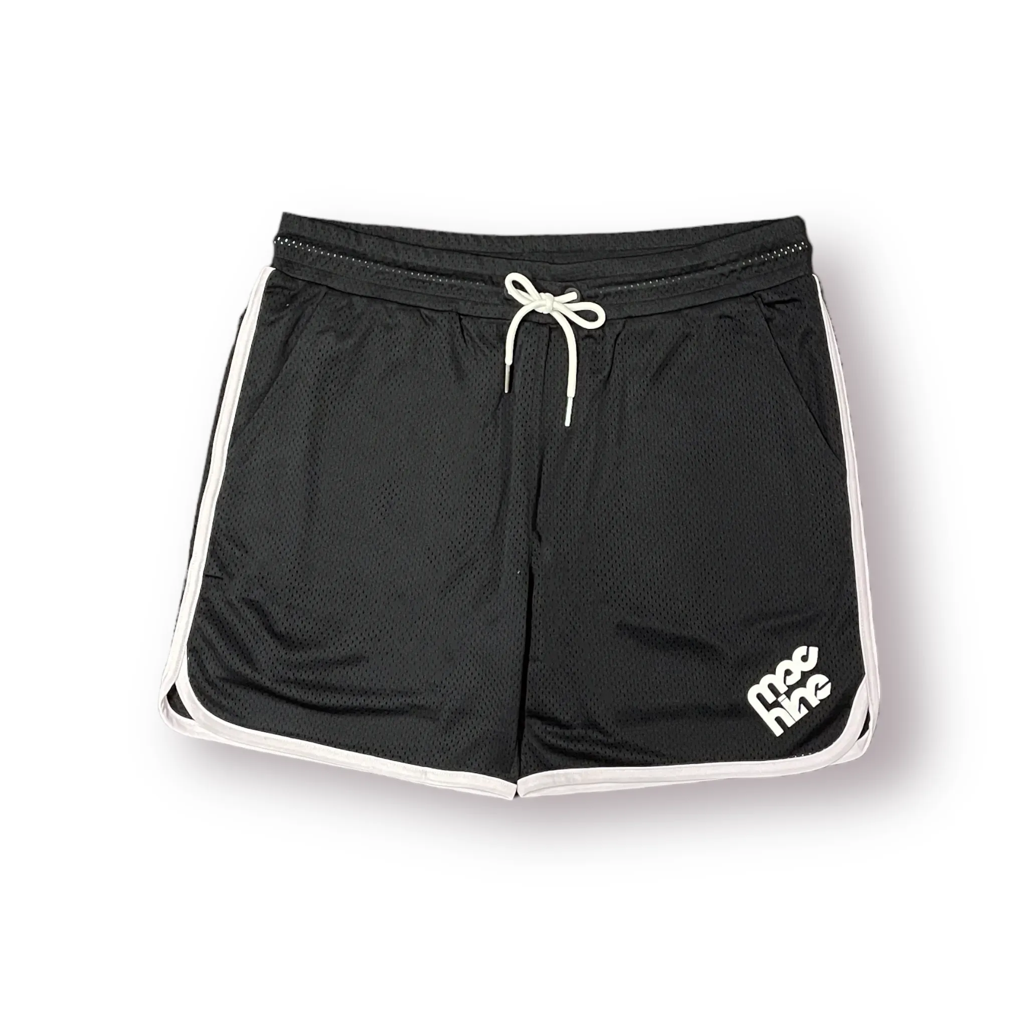 Botanic Mesh Gym Short - Black w. White Taping