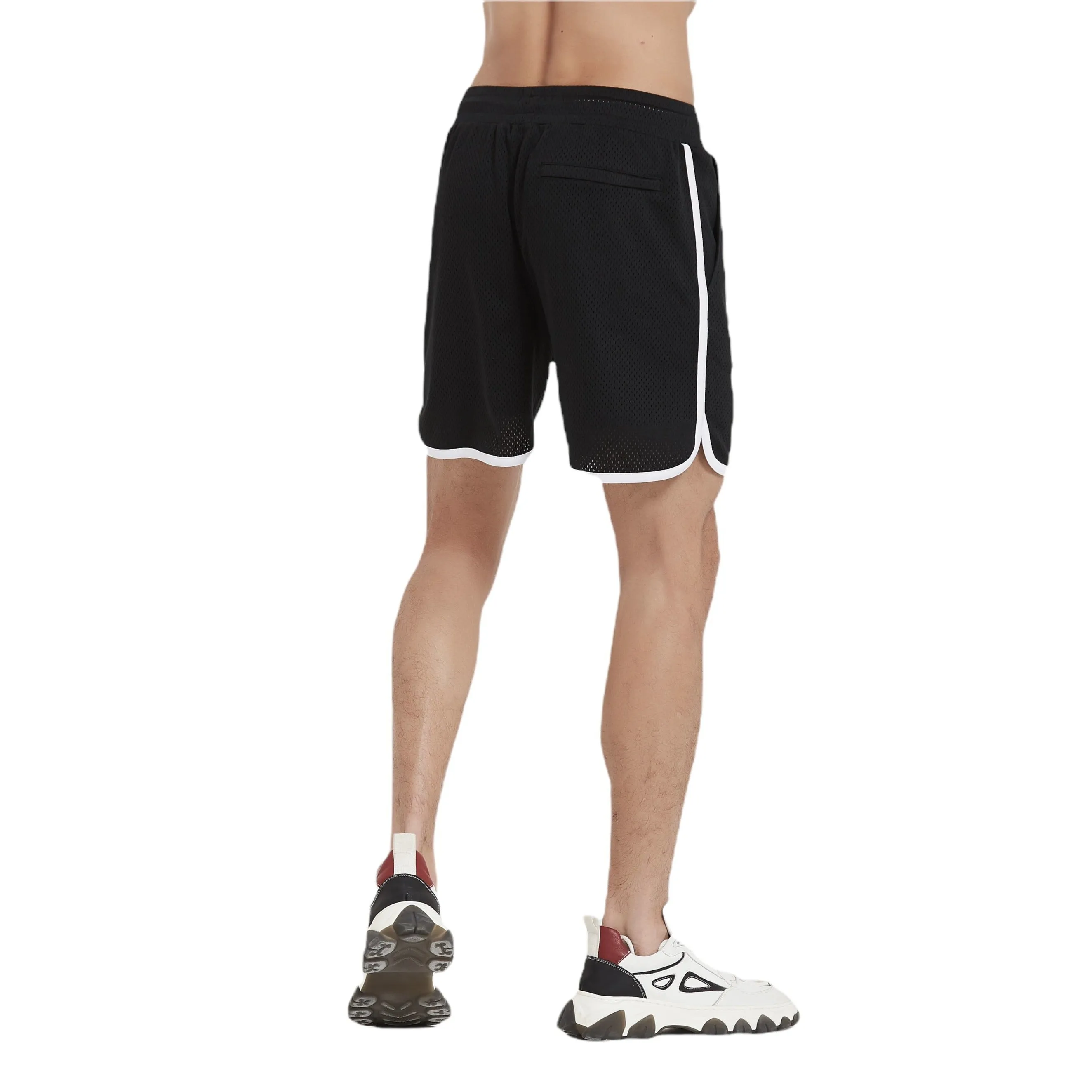 Botanic Mesh Gym Short - Black w. White Taping