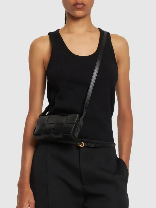 Bottega Veneta   Mini Cassette leather crossbody bag 