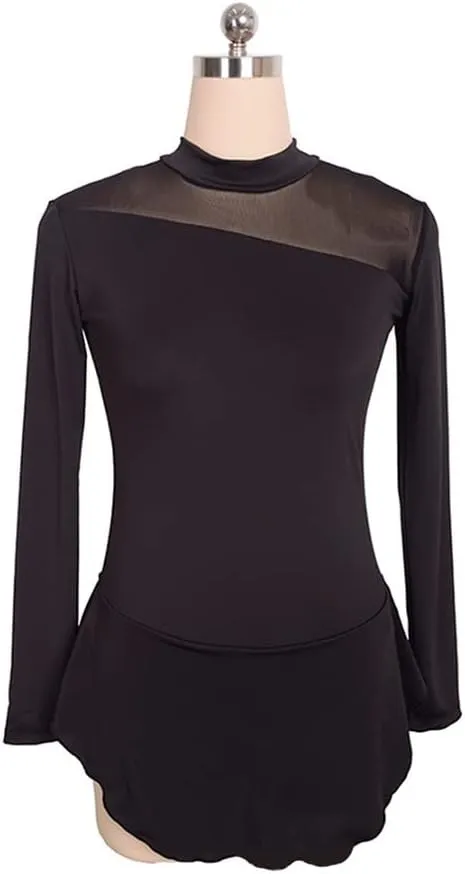 Boutique Step Up Figure Skating Dress(PLAIN BLACK) Medium