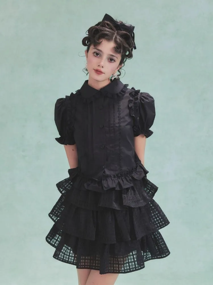 Bow Cake Half Skirt Puffy Dress【s0000006979】