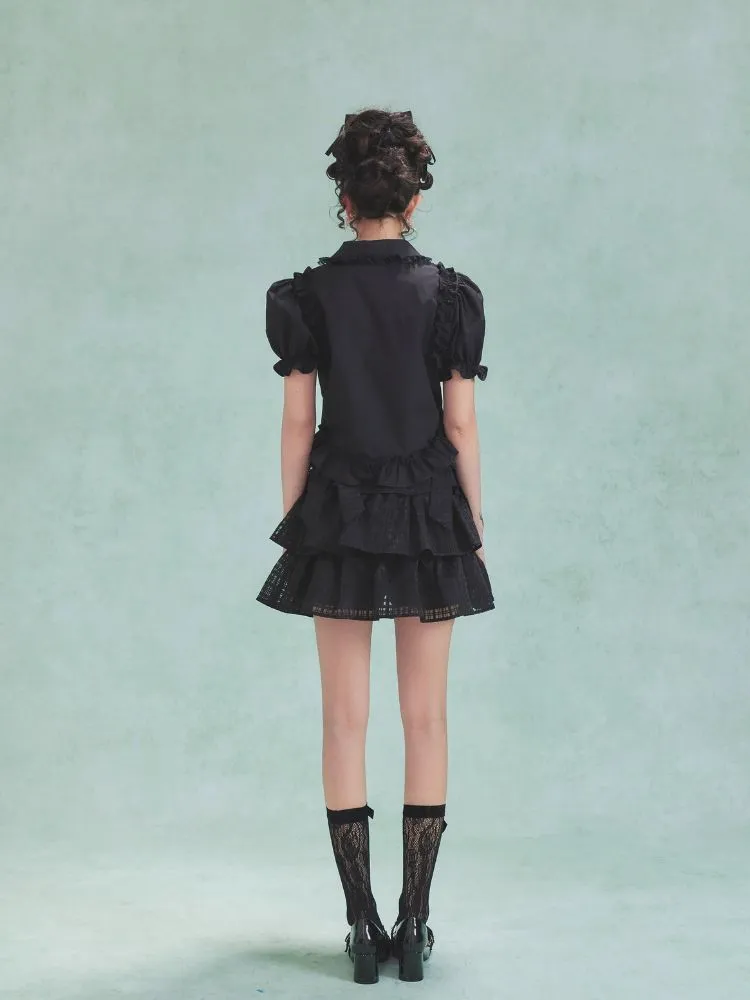 Bow Cake Half Skirt Puffy Dress【s0000006979】