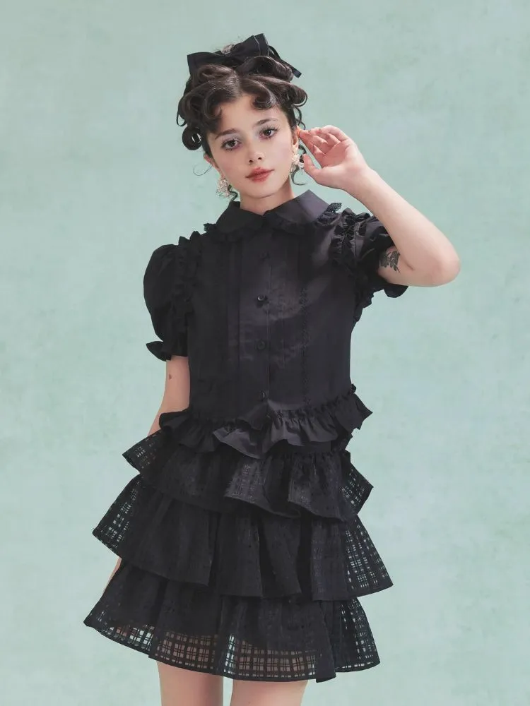 Bow Cake Half Skirt Puffy Dress【s0000006979】