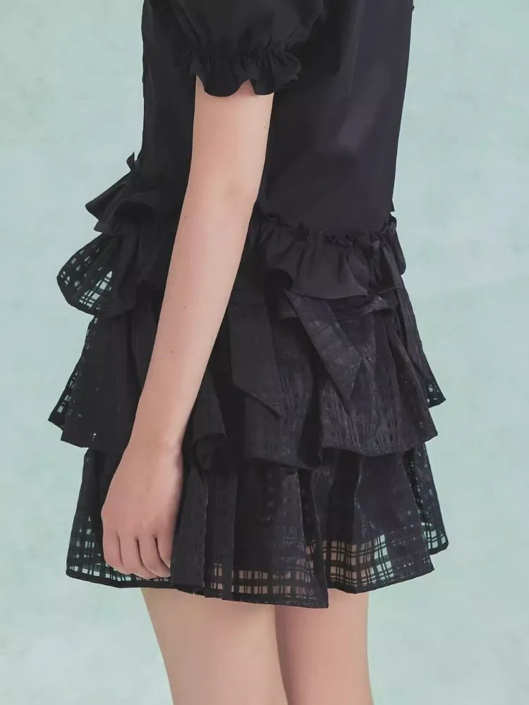 Bow Cake Half Skirt Puffy Dress【s0000006979】