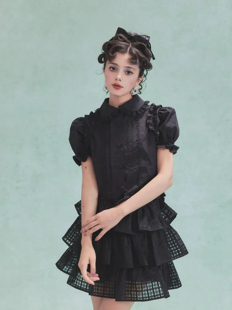 Bow Cake Half Skirt Puffy Dress【s0000006979】