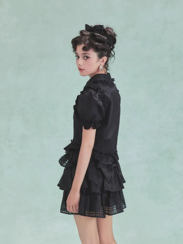 Bow Cake Half Skirt Puffy Dress【s0000006979】