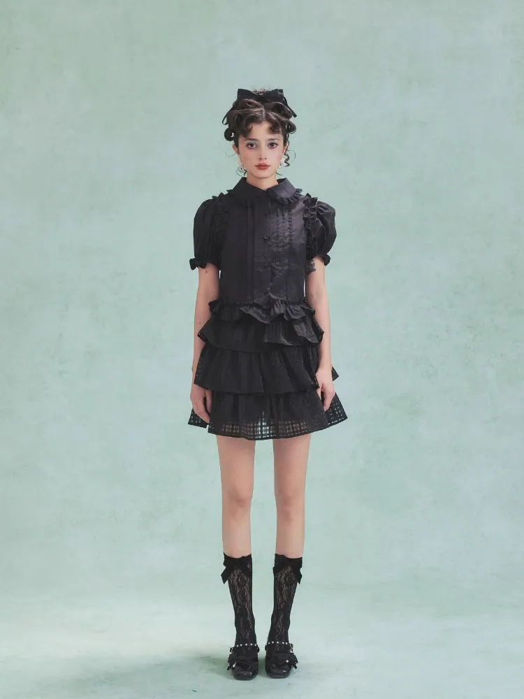 Bow Cake Half Skirt Puffy Dress【s0000006979】