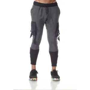 Bowie Charcoal Fashion Jogger with Black Cargo Pockets