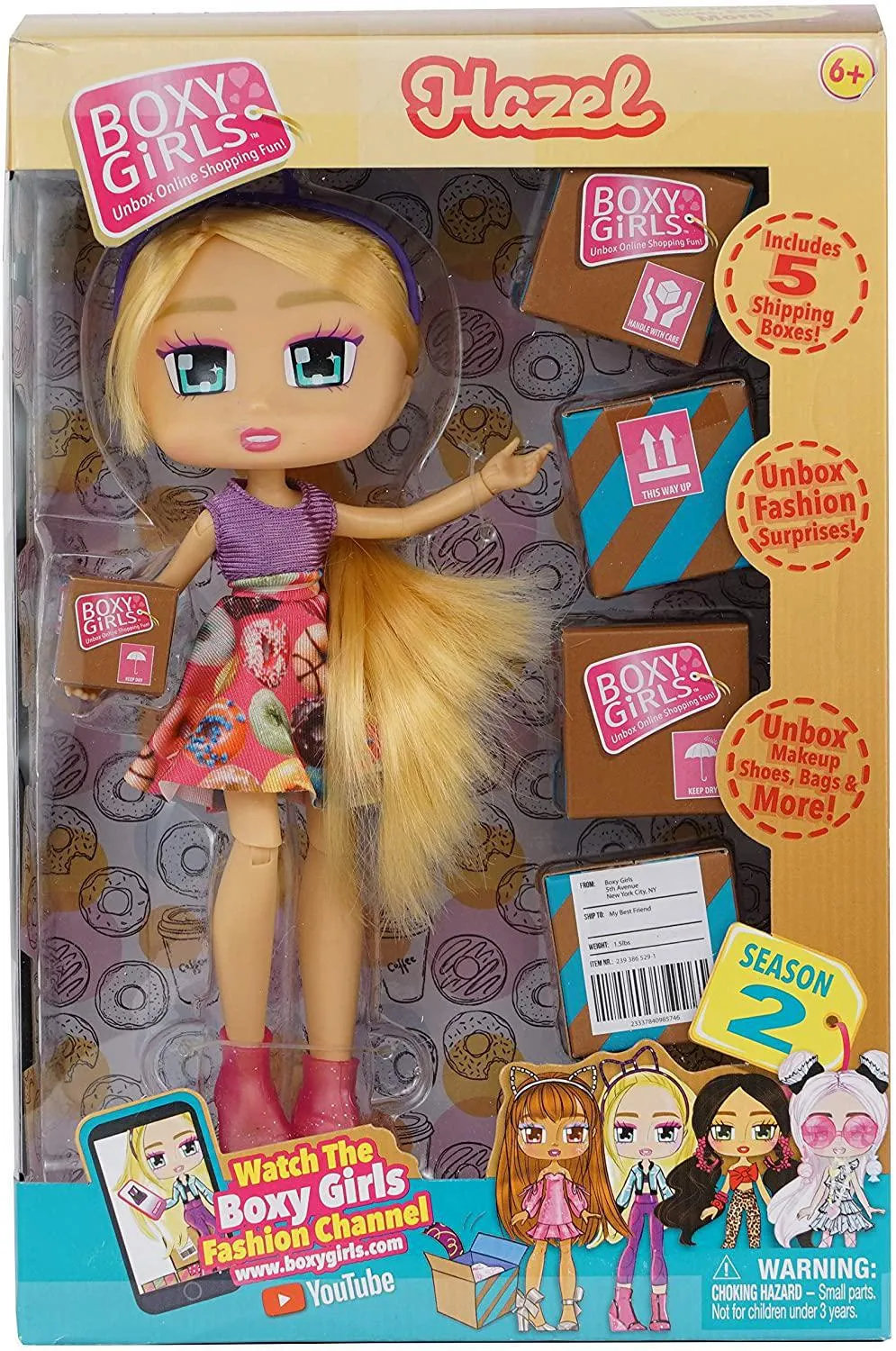 Boxy Girls Season 2,3 Assortment (814IT Kiki, 788IT Hazel, 1392 Peyton, 1394 Berkley, 1396 Jade & 1398 Seraphina) 1Pcs