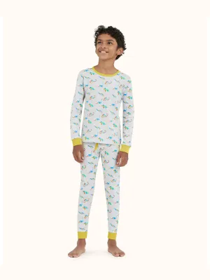 Boys' Geo Dino Long Sleeve Organic Cotton Pajama Set