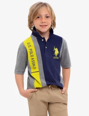 BOYS U.S. POLO ASSN. VERTICAL PIQUE POLO SHIRT