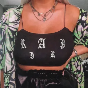 Bralette Crop Top Party Clubwear Slim Sexy  Sleeveless