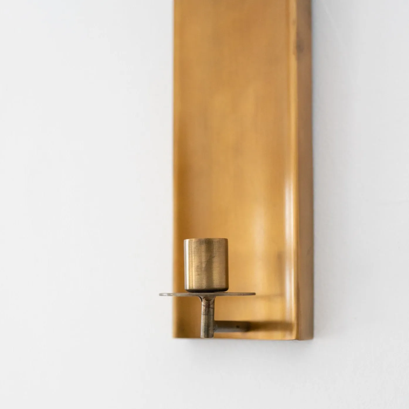 Brass Channel Wall Sconce Candle Holder