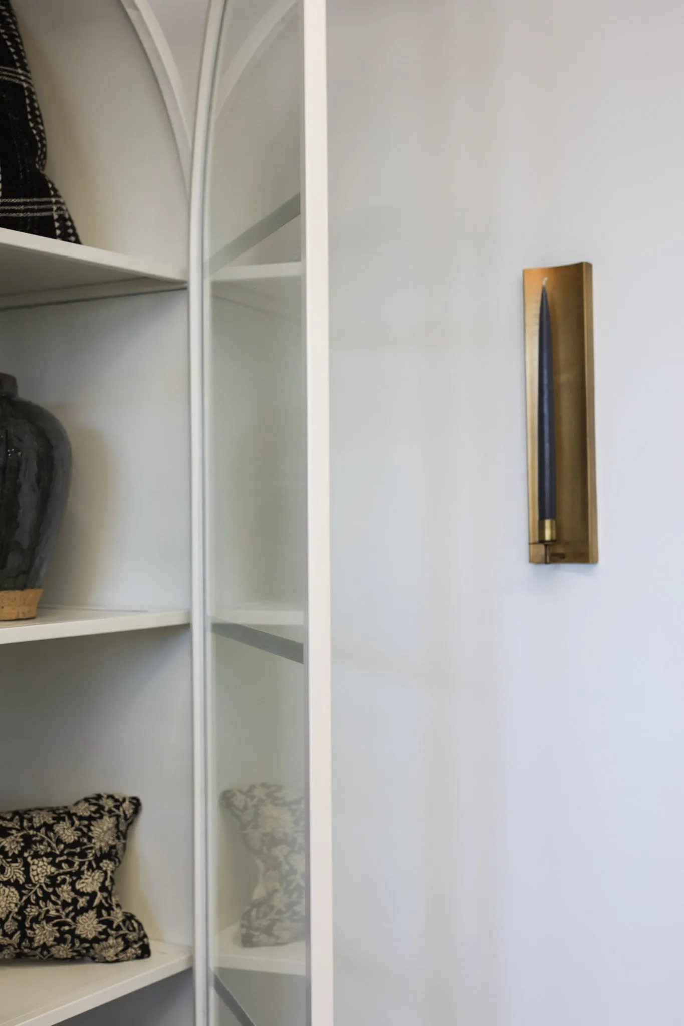 Brass Channel Wall Sconce Candle Holder