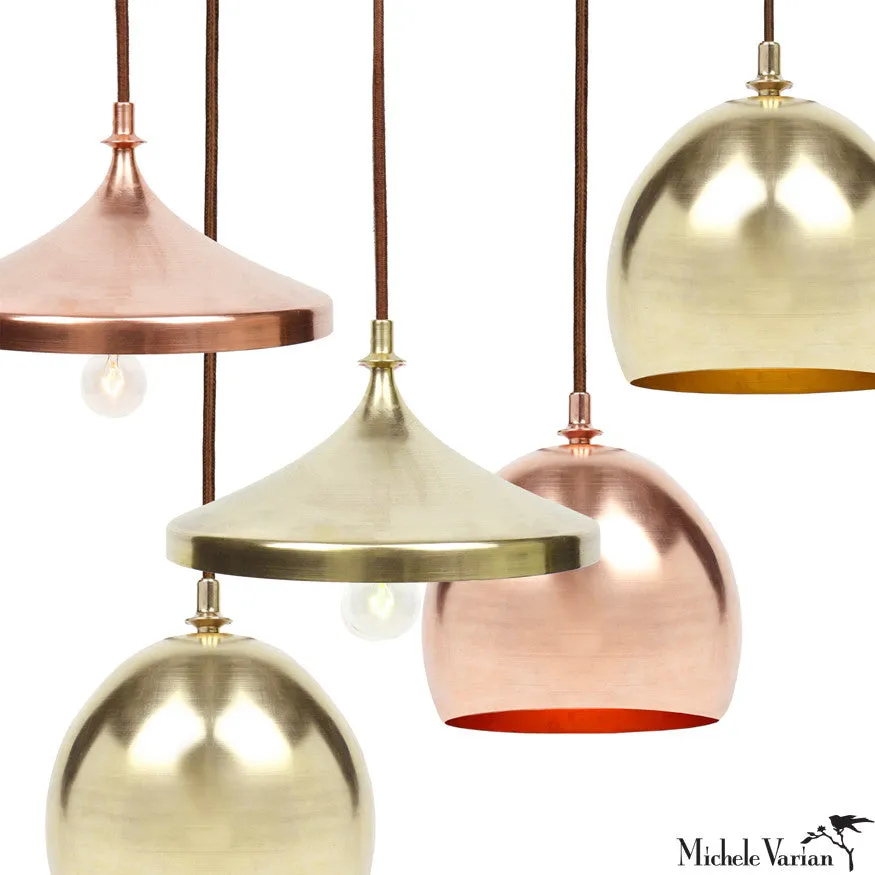 Brass Finial Dome Pendant Light