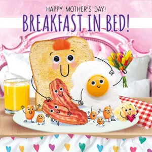 'Breakfast In Bed' Mother's Day Card