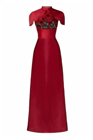 BRIANNA SHEATH SILK ORGANZA MAXI AO DAI AND PANTS
