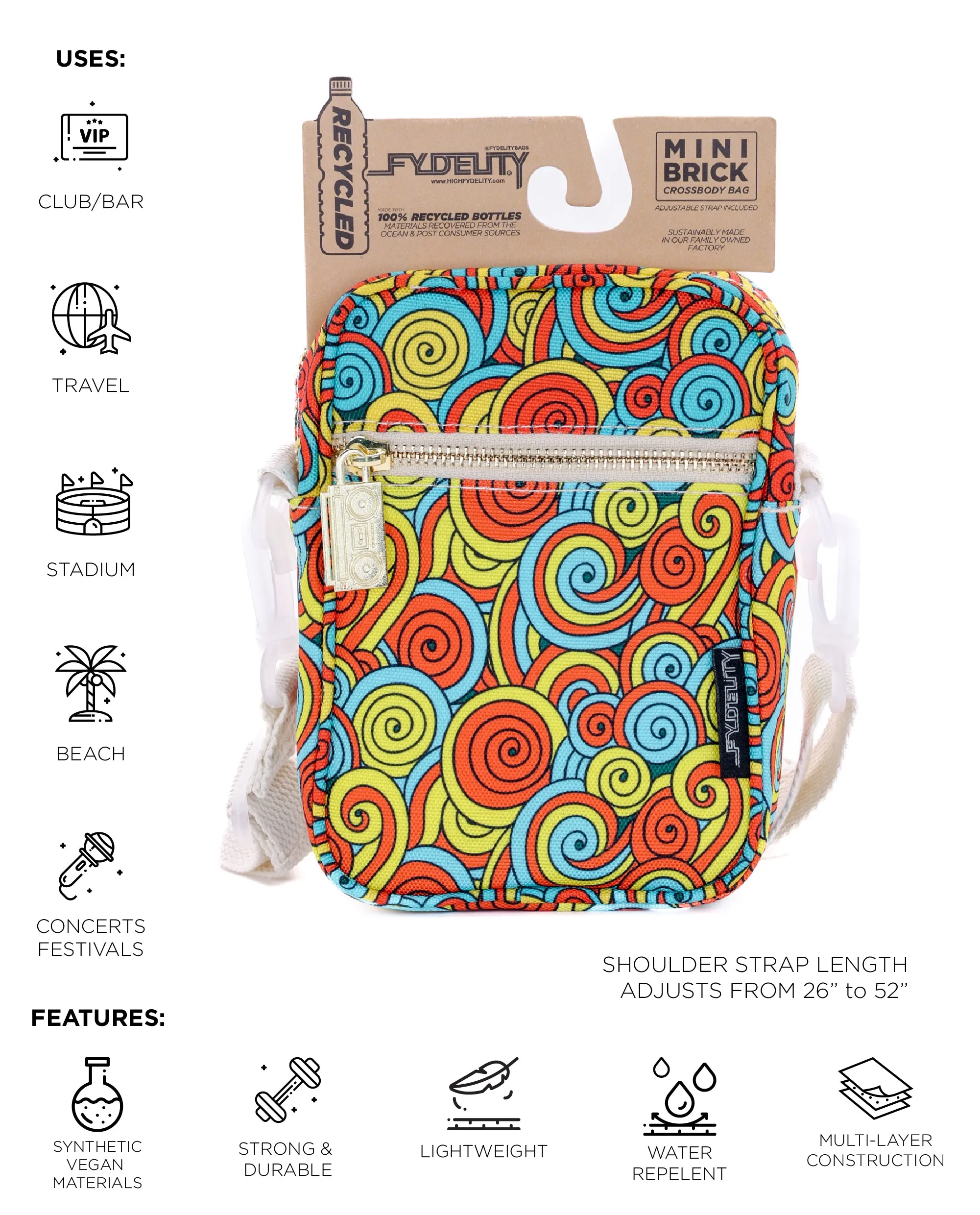 Brick Bag | Mini Crossbody | Recycled RPET | Dylans Hair