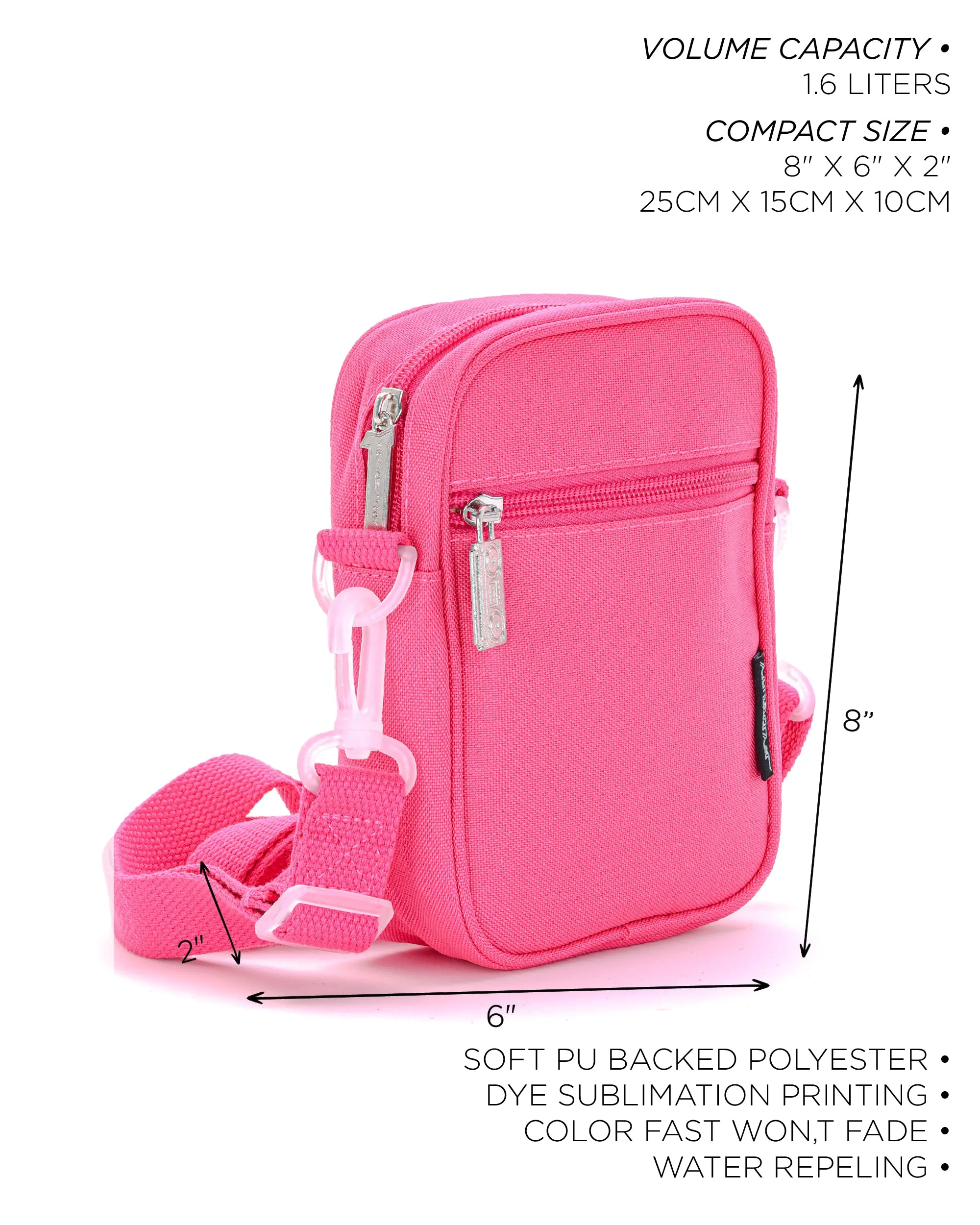 Brick Bag | Mini Crossbody | Recycled RPET | Neon Pink