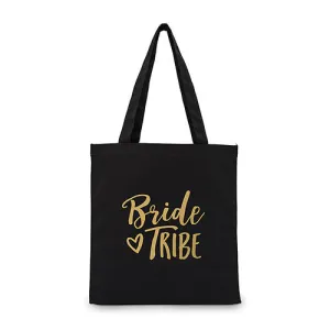 Bride Tribe Black Canvas Tote Bag Mini Tote with Gussets