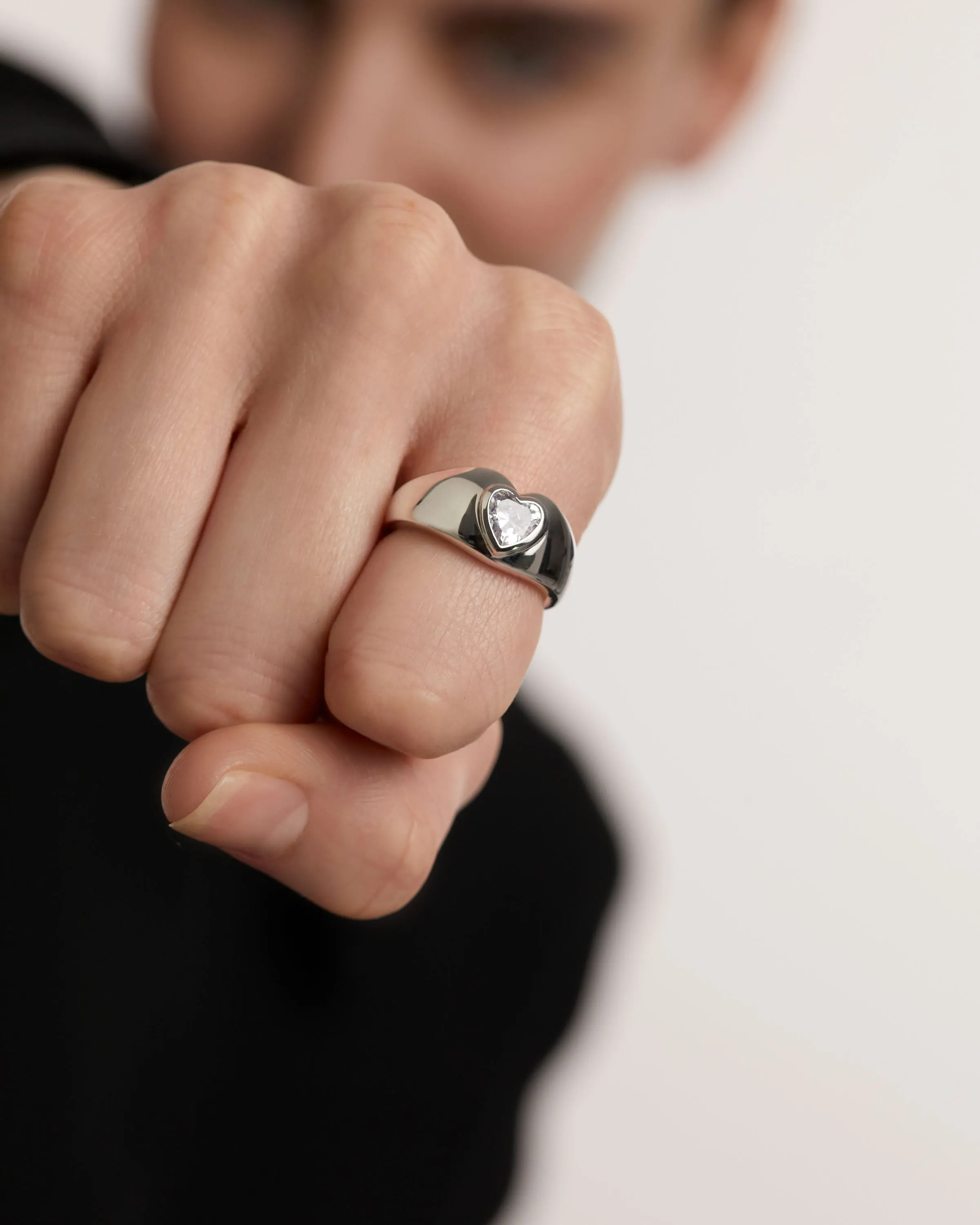 Bright Heart Silver Ring
