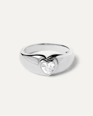 Bright Heart Silver Ring