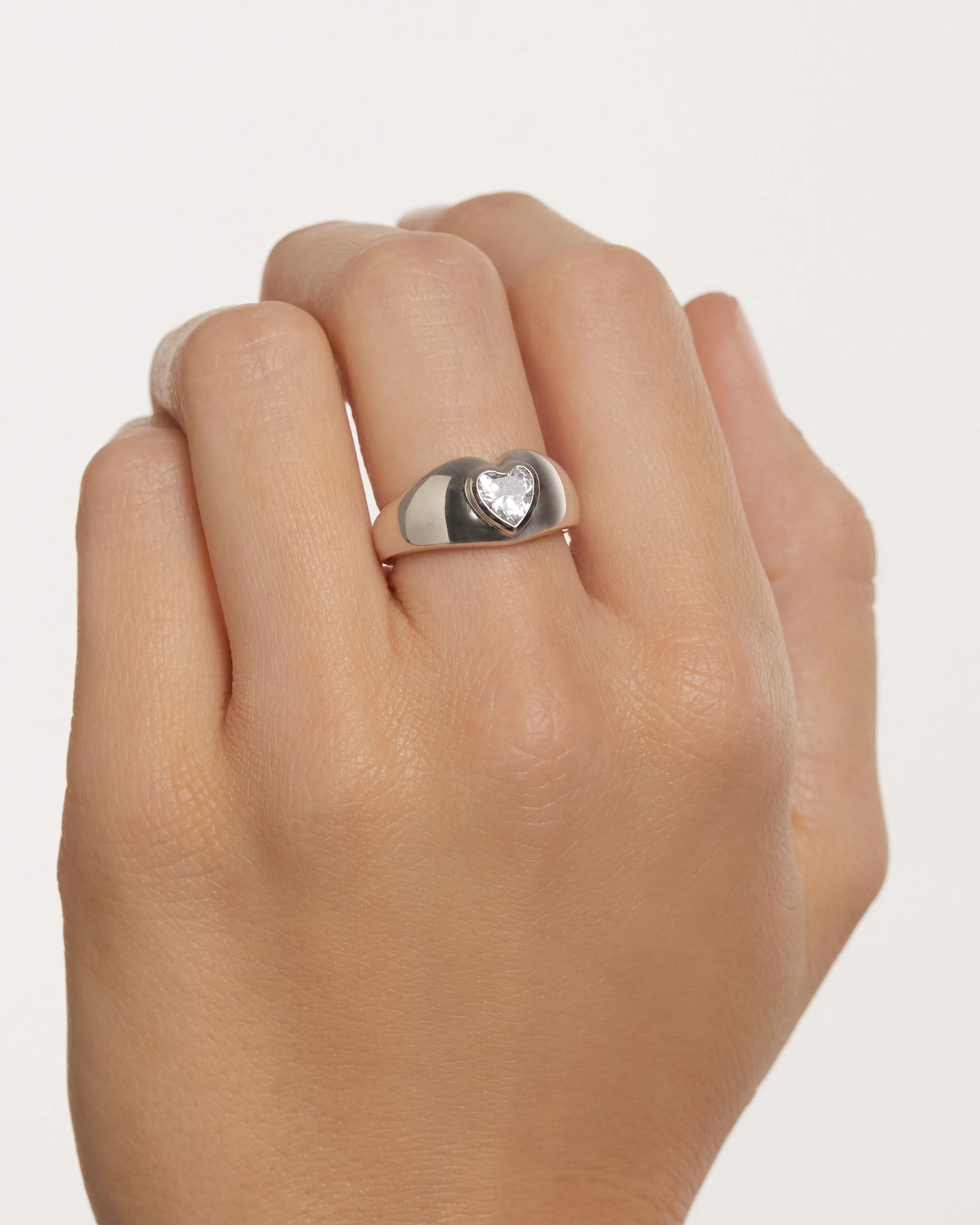Bright Heart Silver Ring