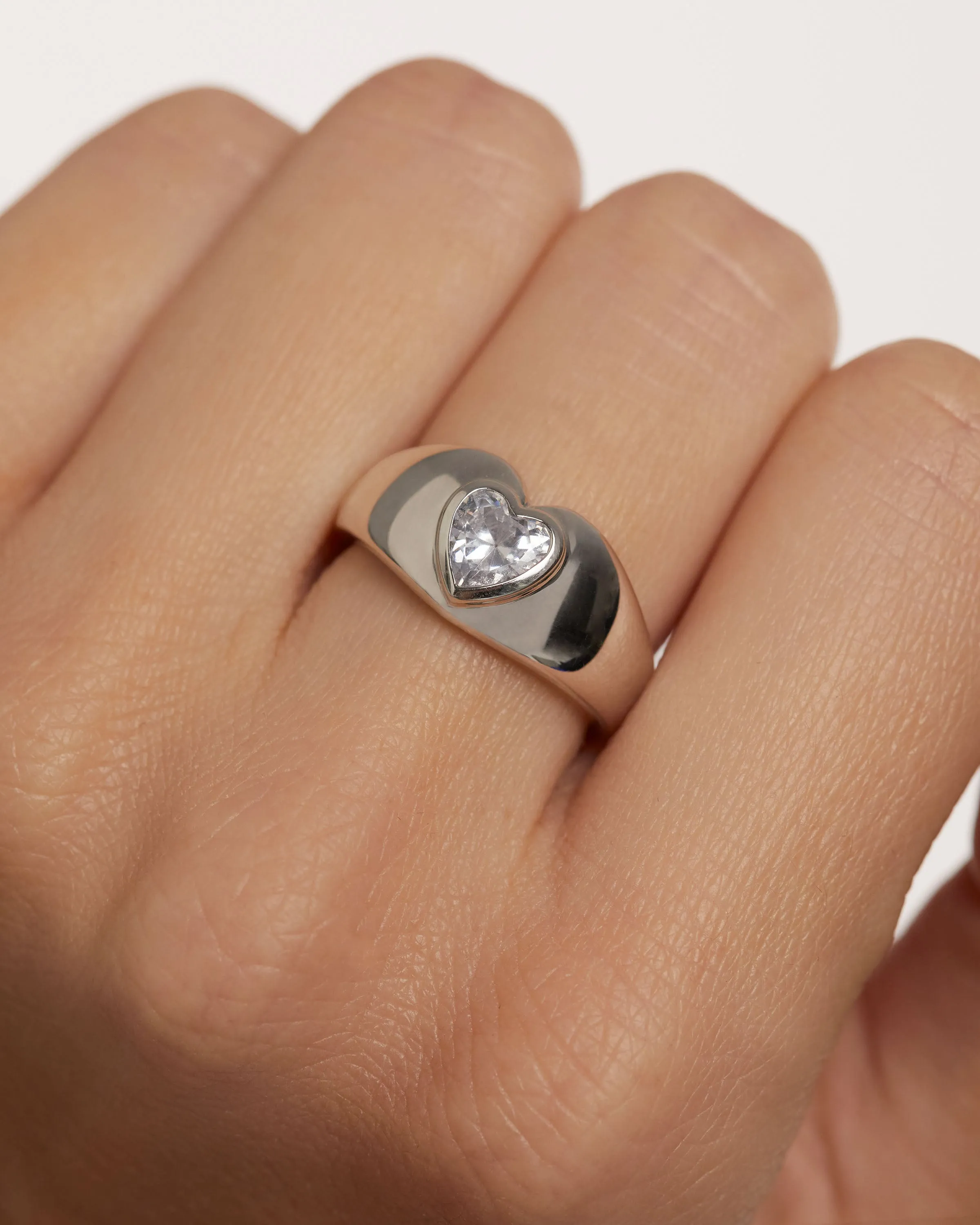 Bright Heart Silver Ring