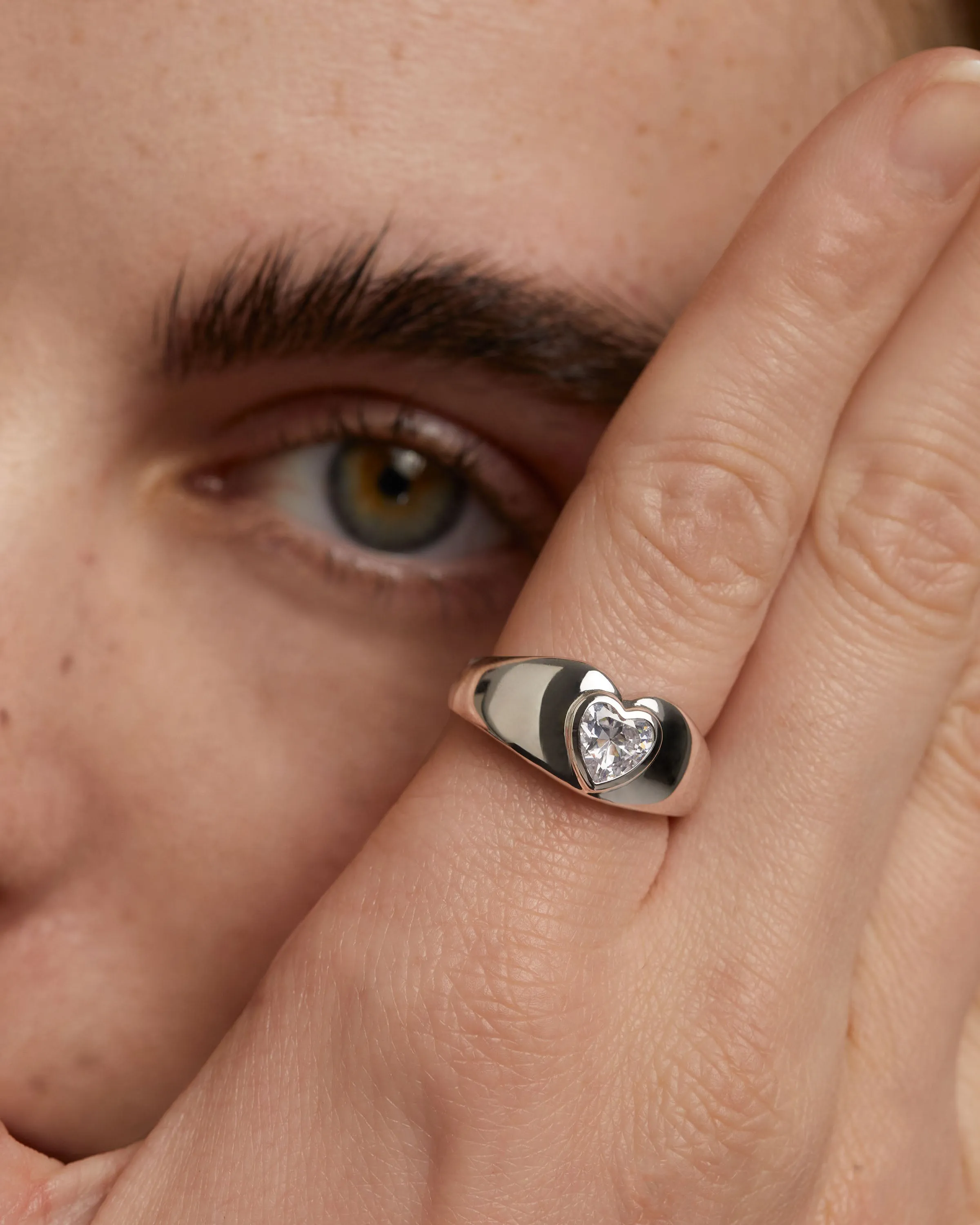 Bright Heart Silver Ring