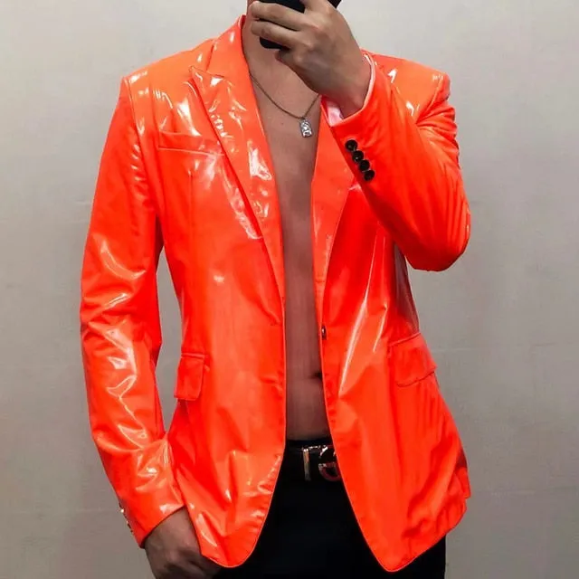 Bright Pop Colors Single Button Blazer