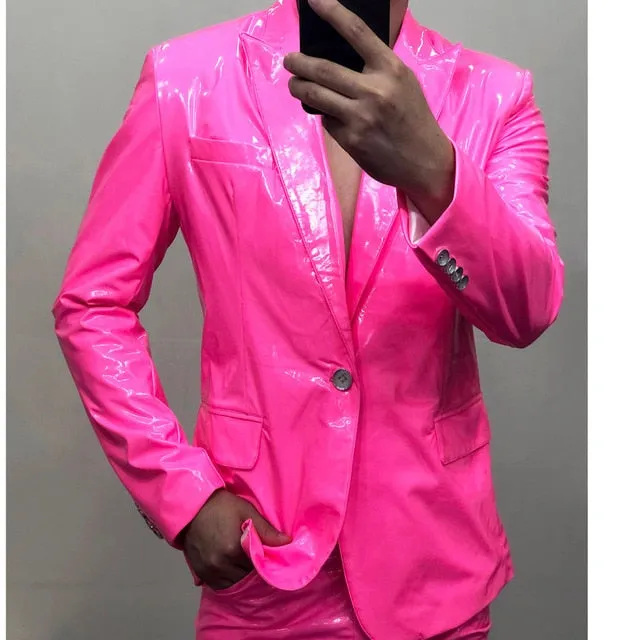 Bright Pop Colors Single Button Blazer