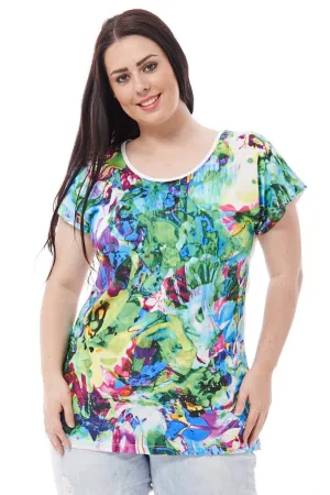 Bright Printed Detail Top