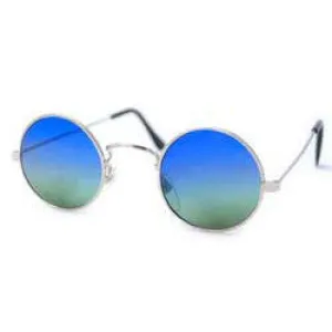 BRIGHT Silver Round Sunglasses