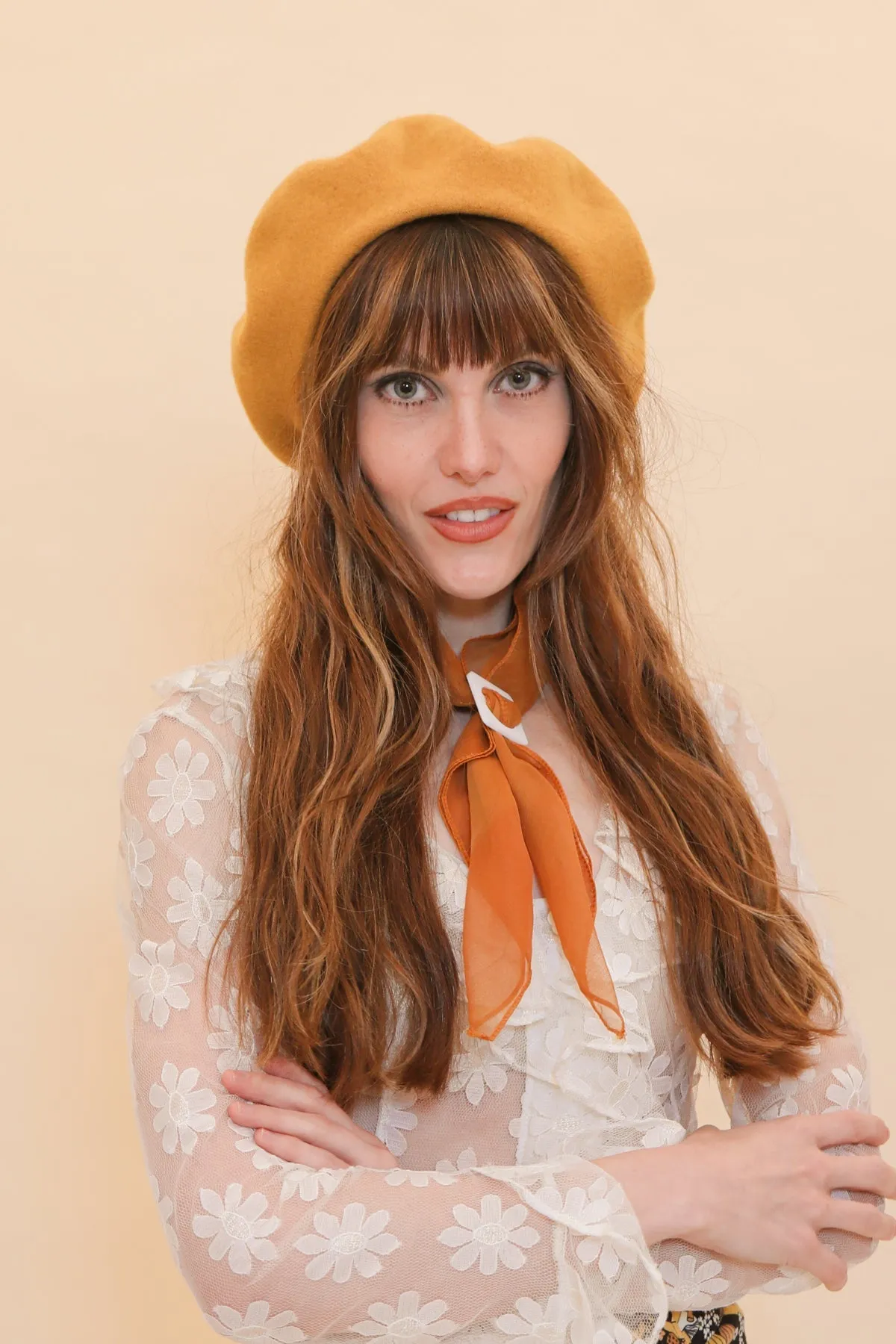 Brigitte Beret in Mustard