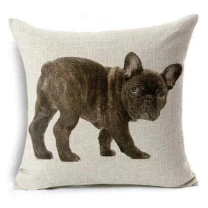 Brindle French Bulldog Throw Cushion