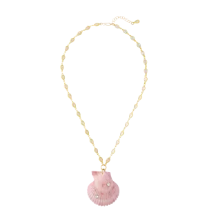 Brinker   Eliza On Holiday Pink Shell Necklace