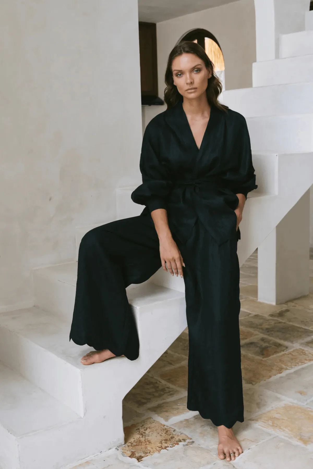 BRODIE PANT BLACK LINEN