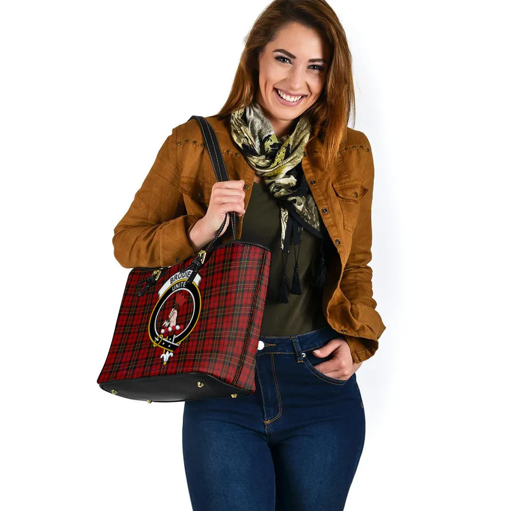 Brodie Tartan Leather Tote Bag with Family Crest