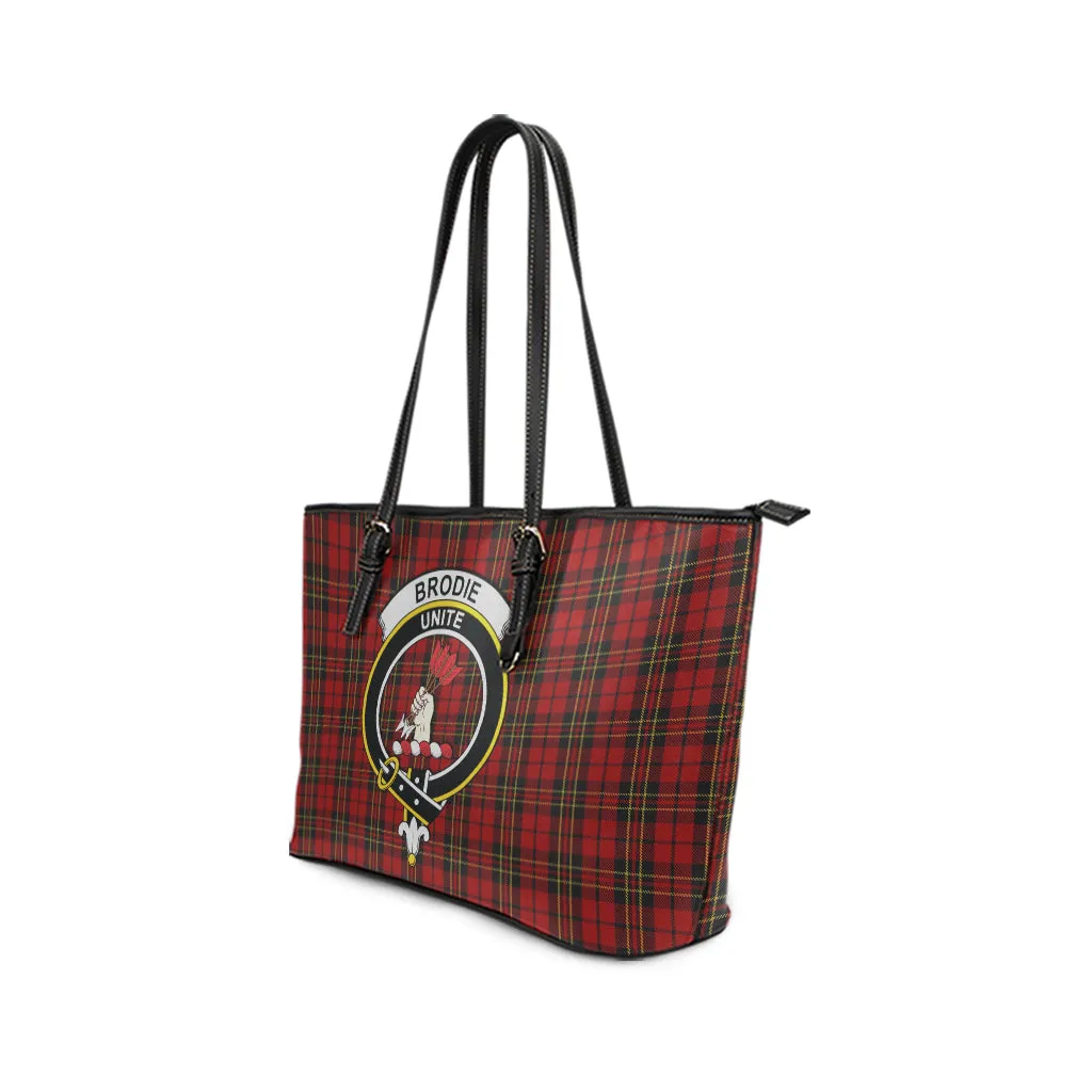 Brodie Tartan Leather Tote Bag with Family Crest
