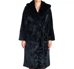 Brogo Microfiber Supersoft Hooded Bathrobe Charcoal L/XL