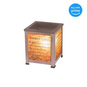 Broken Chain Copper Tone Metal Electrical Wax Tart and Oil Glass Lantern Warmer