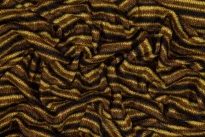Brown and Black Striped Poly Wool Jersey Knit