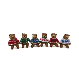 Brown Bear Ornaments - Set Of 6