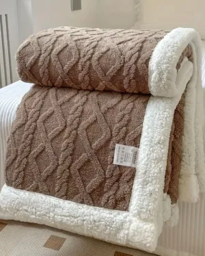 Brown Freya Fleece Blanket Throw