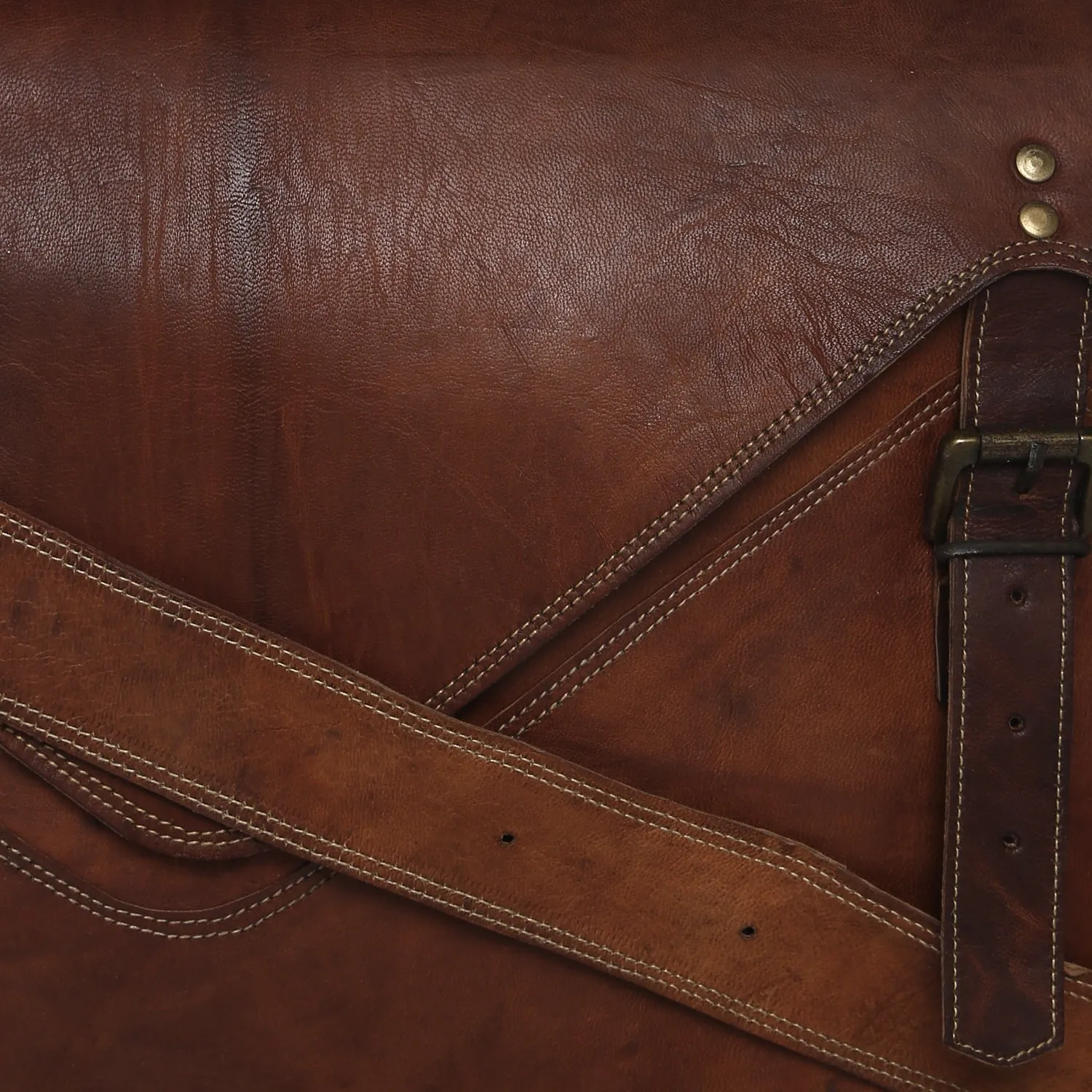 Brown Leather Laptop Messenger 18"